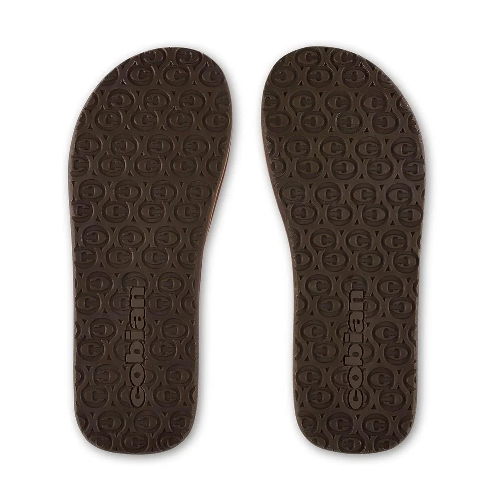 NEW Cobian Campo‎ Lazo Brown Premium Leather Flip Flops Mens Sandals Size 13 $65